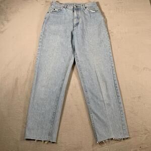 Vintage Lee Jeans Womens 12 Long Blue Denim‎ High Waist Straight Leg USA 90s